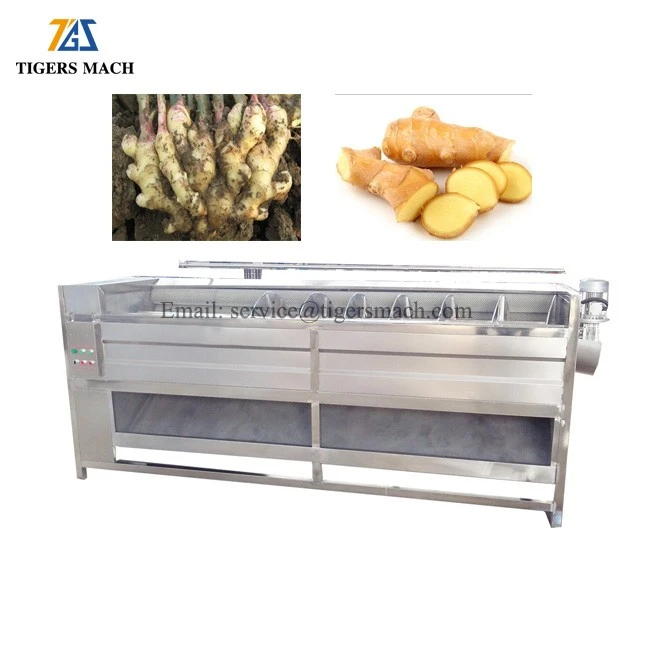 Efficiency brush potato washing and cleaning machine